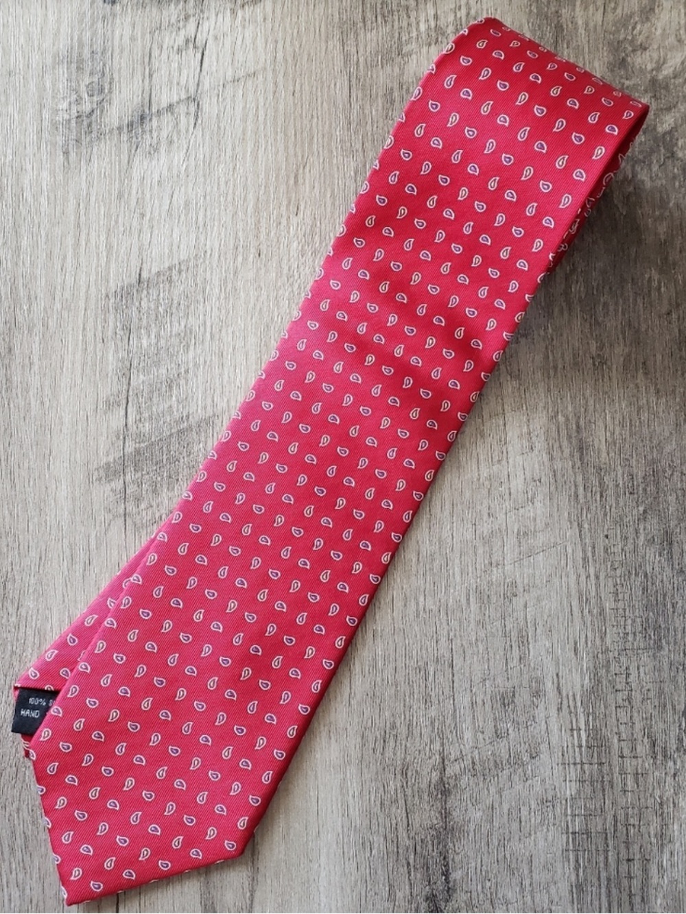 Beau Brummell Soho Silk Tie Men's Red Patterned Classic Paisley Design